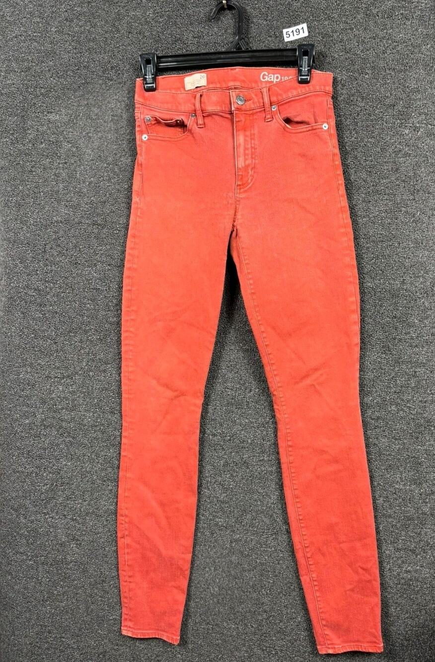 Gap 1969 Resolution True Skinny Jeans Womens Size 26 Orange Mid Rise Stretch